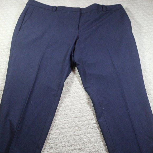 DKNY Size 14 High Rise Straight Leg Navy Blue Slacks - Picture 1 of 7